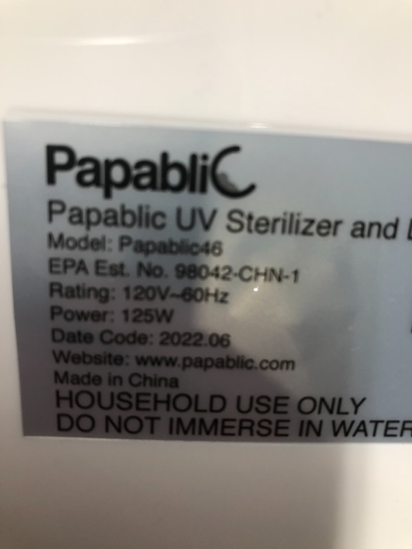 Photo 3 of ** tested** Papablic 4-in-1 UV Sterilizer and Dryer Pro, Dual UV-C Lamps, Touch Screen Control