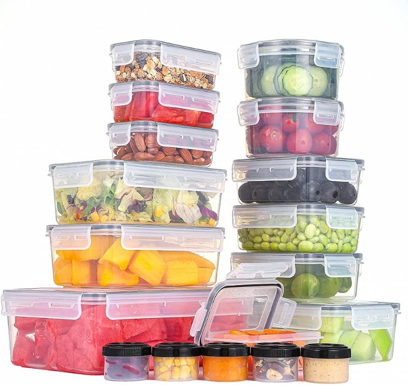 Photo 1 of 36 PCS Plastic Food Storage Containers with Lids, 1.4 Oz - 84.5 Oz, 100% BPA Free, Food Grade Materials, Dishwasher, Microwave and Freezer Friendly
