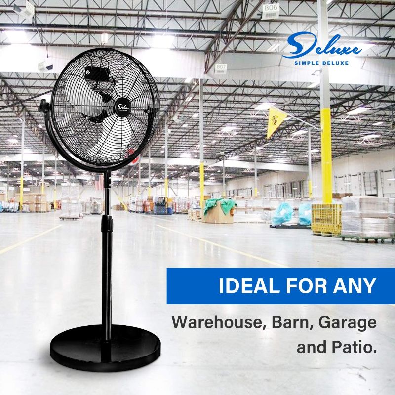 Photo 1 of Simple Deluxe 18 Inch Pedestal Standing Fan, High Velocity, Heavy Duty Metal For Industrial, Commercial, Residential, Greenhouse Use, Black
