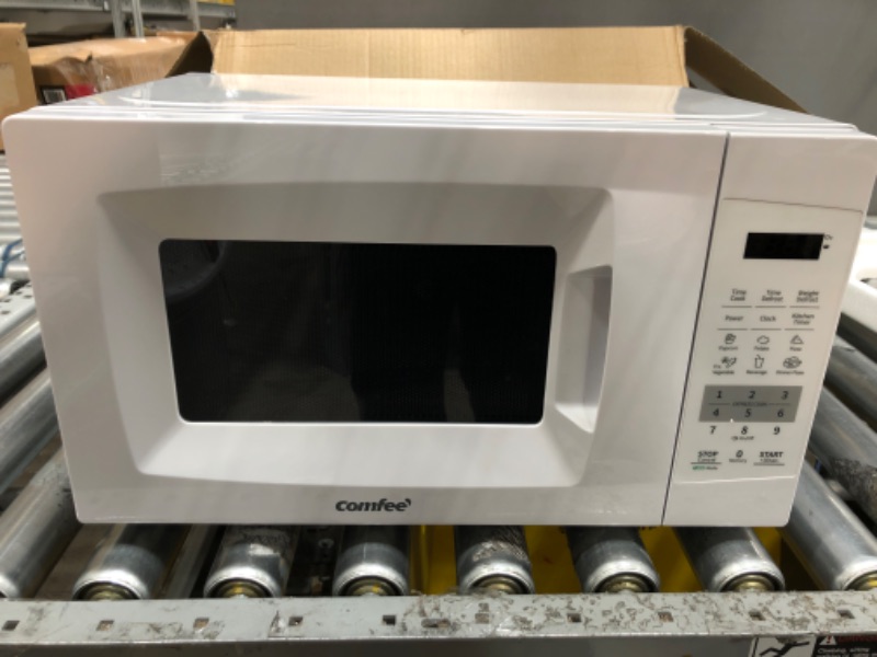 Photo 2 of COMFEE' EM720CPL-PM Countertop Microwave Oven with Sound On/Off, ECO Mode and Easy One-Touch Buttons, 0.7 Cu Ft/700W, Pearl White
