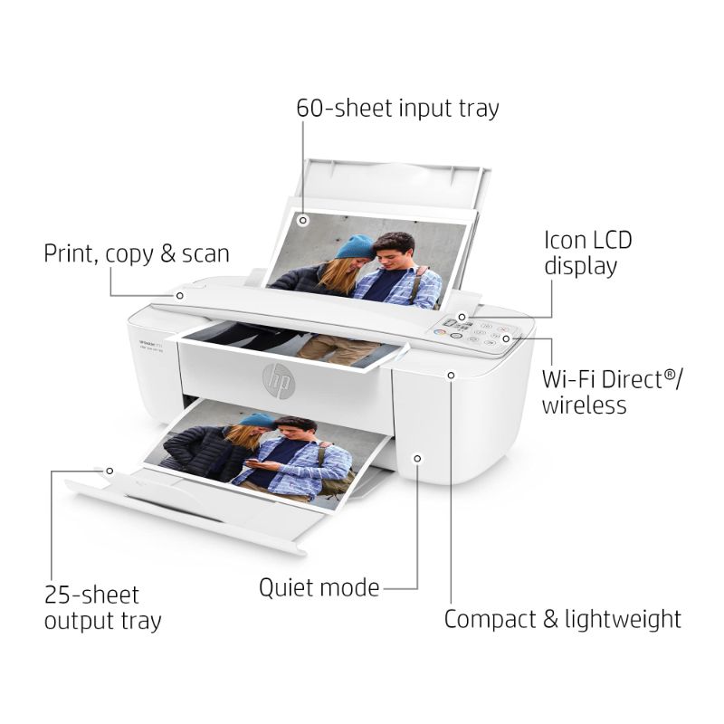 Photo 1 of PARTS ONLY * ERROR ** HP DeskJet 3772 All-in-One Wireless Color Inkjet Printer - Instant Ink Ready
