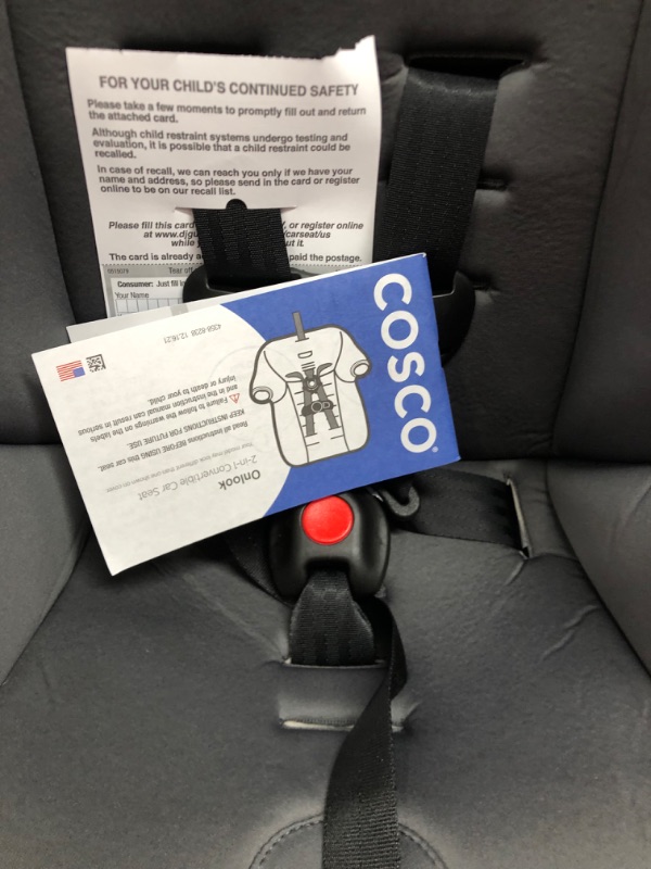 Photo 7 of Cosco Onlook 2-in-1 Convertible Car Seat, Rear-Facing 5-40 pounds and Forward-Facing 22-40 pounds and up to 43 inches, Black Arrows