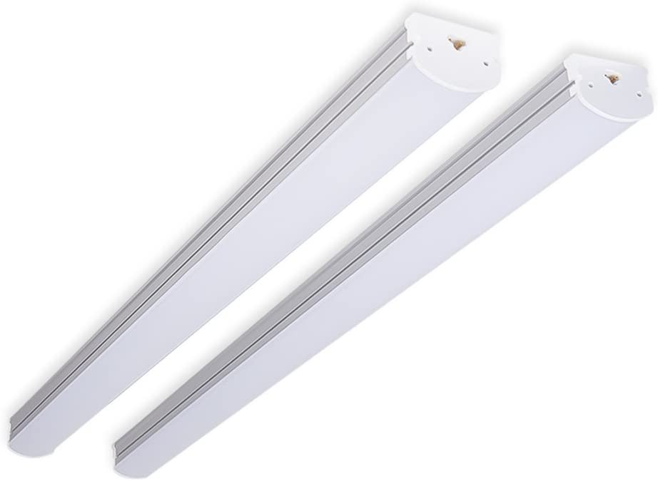 Photo 1 of (Pack of 2) Barrina 4ft 45 Watt Extendable Utility LED Shop Light Workbench Light 6500K Super Bright White 4500lm 300W Equivalent Built-in ON/Off Switch Frosted Linear LED Light Bar
