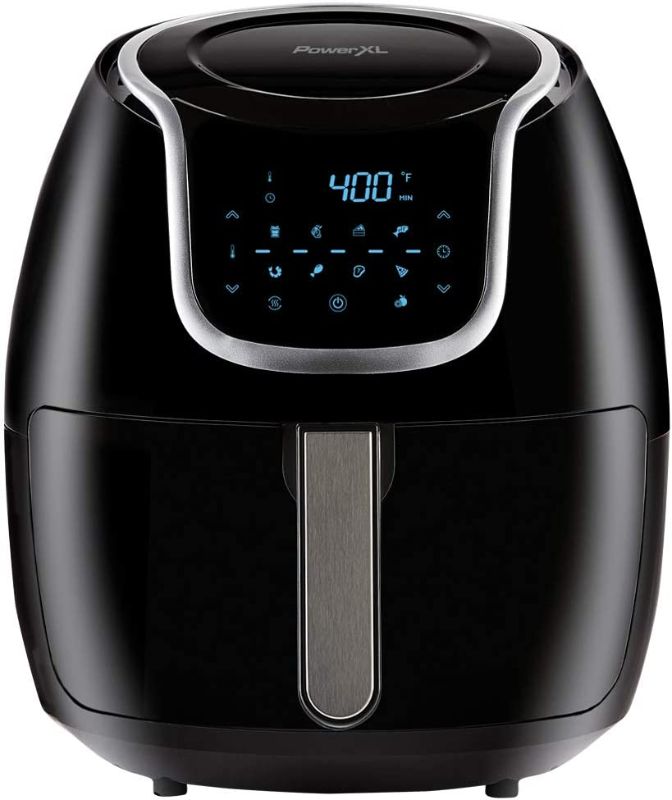 Photo 1 of PowerXL Air Fryer Vortex - Multi Cooker with Roast, Bake, Food Dehydrator, Reheat Non Stick Coated Basket, Cookbook (7 QT, Black)
