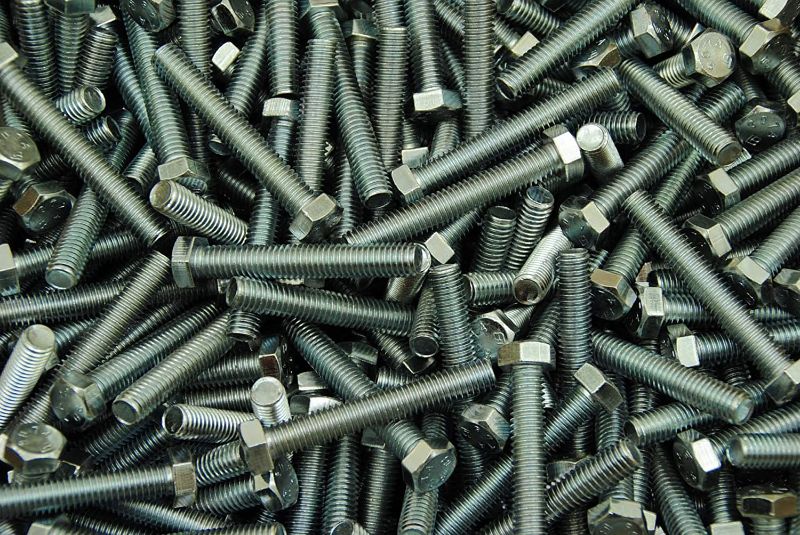 Photo 1 of (80) Full Thread 3/8-16 x 2-1/2 Hex Head Tap Bolt 307A Zinc
