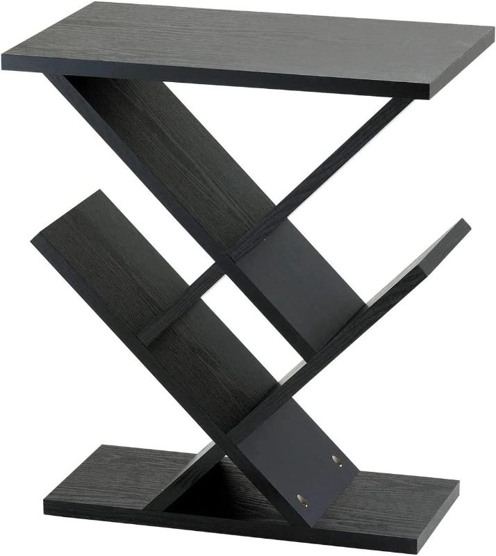 Photo 1 of Adesso Zig-Zag Accent Table - Table Bookshelf - Storage Side Table. Home Furnishings and Decor , Black