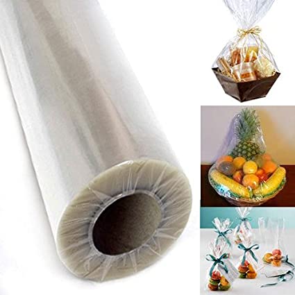 Photo 1 of Adorox 40" Inch 100' Ft (Folded) Clear Cellophane Wrap Roll Christmas Holidays Thanksgiving Easter Halloween Mothers Day (Meets FDA Specifications)
