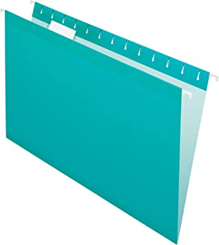 Photo 1 of Pendaflex Hanging File Folders, Legal Size, Aqua (PFX415315AQU) - 25
