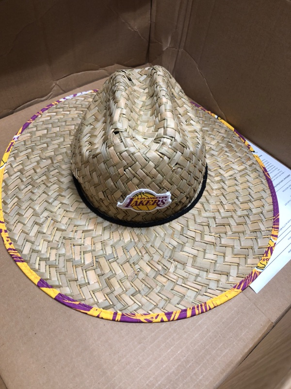 Photo 2 of FOCO NBA Team Logo Floral Straw Sun Hat
