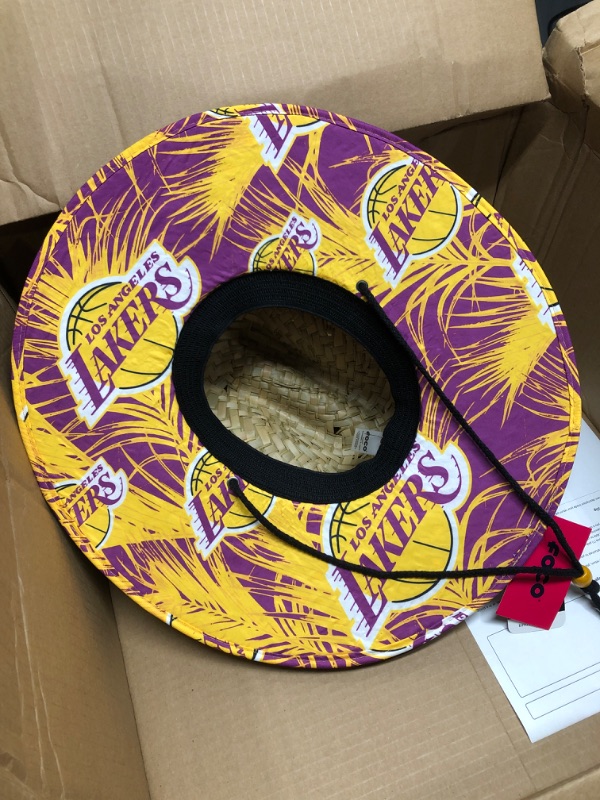 Photo 3 of FOCO NBA Team Logo Floral Straw Sun Hat
