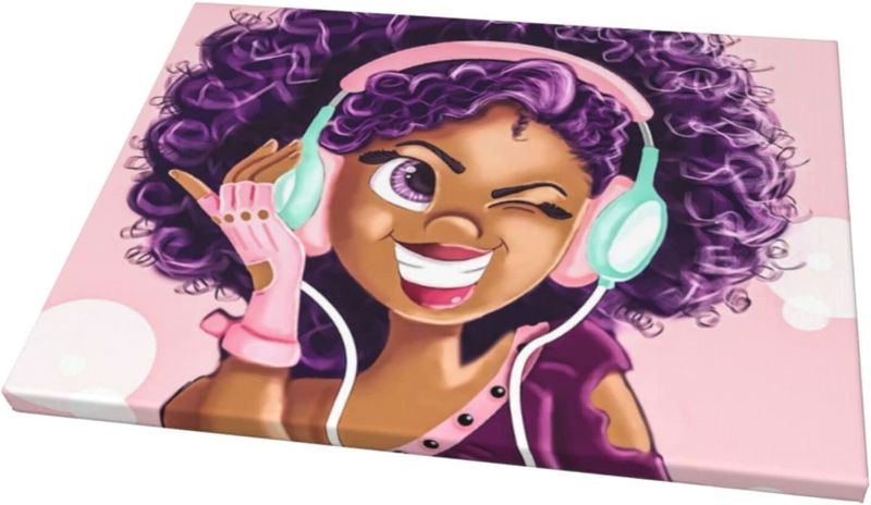 Photo 1 of African American Girl Canvas Wall Art