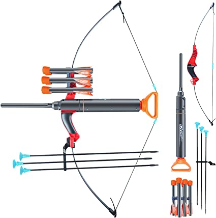 Photo 1 of {2022 Newest}2 in 1 Novel Kids Outdoor Sports Game Bow and Arrow Set,Recurve Archery Beginner Bow Kit Gift with 6 Foam Arrows,3 Suction Cup Arrows,Safe Hunting Gift for Youth Teens Beginner 6-12
