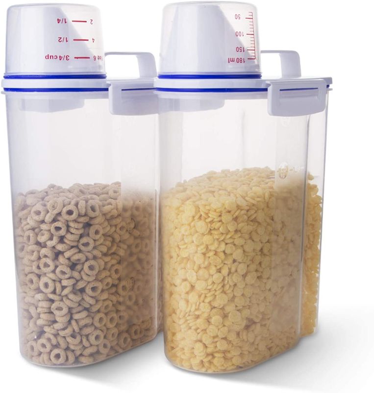 Photo 1 of 2Pack, Rice Storage Bin with Airtight Design+ Measuring Cup 