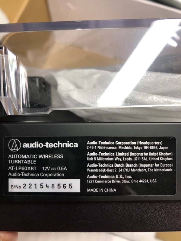 Photo 4 of Audio-Technica AT-LP60XBT-BK Fully Automatic Bluetooth Belt-Drive Stereo Turntable, Black, Hi-Fi, 2 Speed, Dust Cover, Anti-Resonance, Die-cast Aluminum Platter
