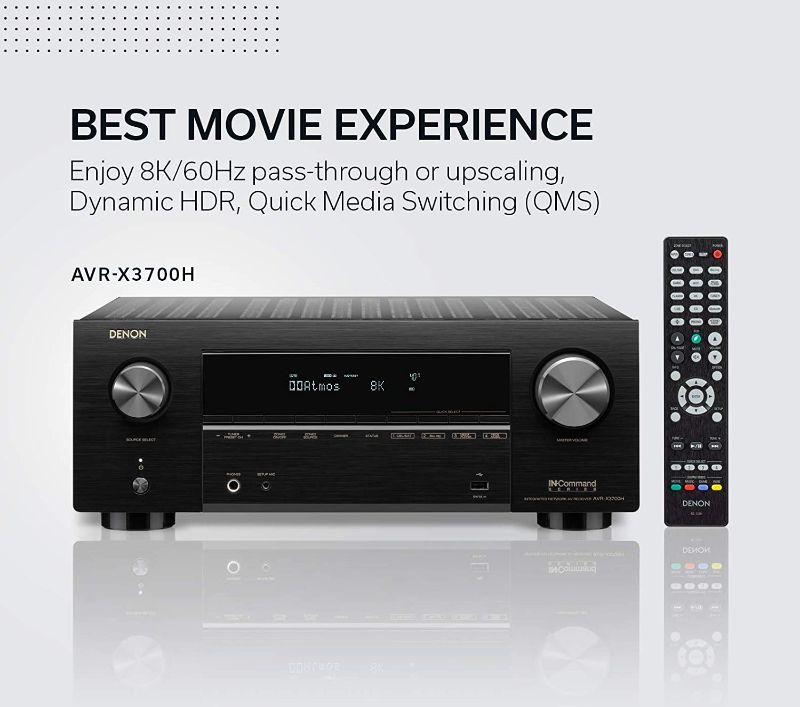 Photo 8 of Denon AVR-X3700H 9.2-Channel 8K AV Receiver with 3D Audio and Amazon Alexa Voice Control