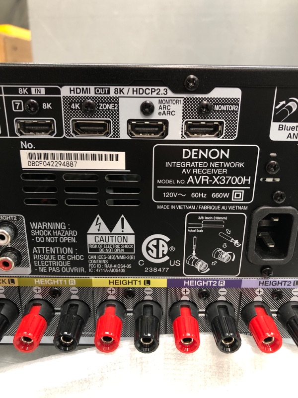 Photo 4 of Denon AVR-X3700H 9.2-Channel 8K AV Receiver with 3D Audio and Amazon Alexa Voice Control