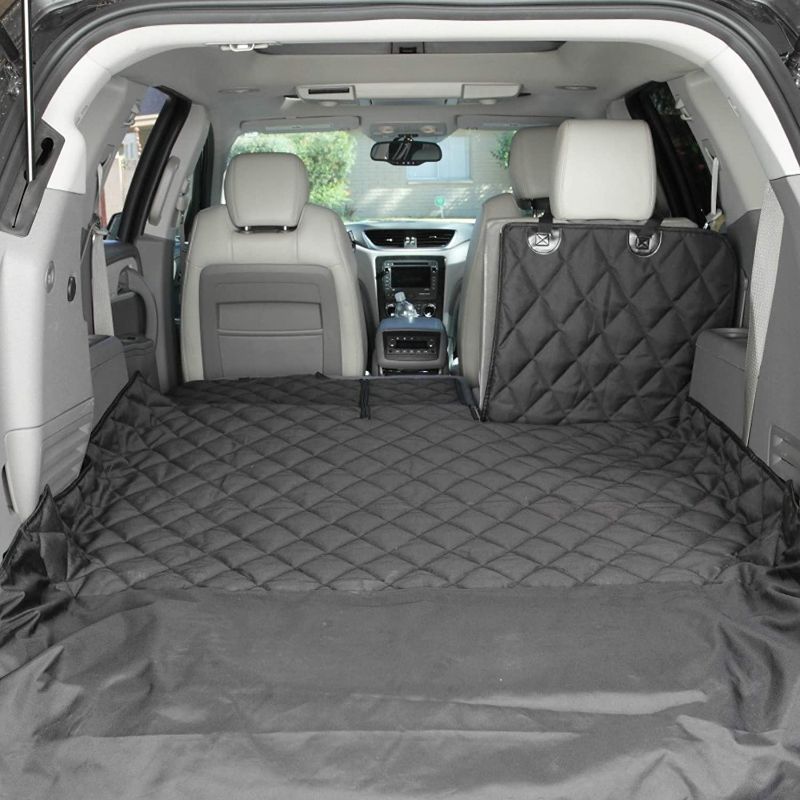 Photo 1 of 4Knines SUV Cargo Liner for Fold Down Seats - 60/40 Split and Armrest Pass-Through Compatible - USA Based Company (Extra Large, Black)
