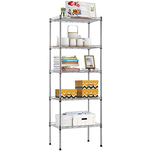 Photo 1 of Adjustable NSF-Certified Metal Shelf Wire Shelving Unit Storage for Small Places Restaurant Garage Pantry Kitchen Garage Rack (Chrome, 16.7L×11.8W×4
