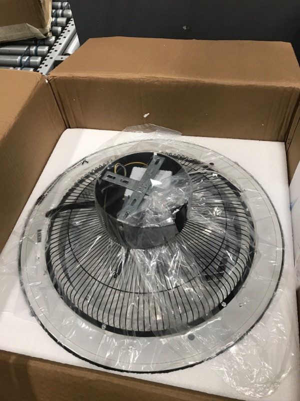 Photo 3 of Jinweite Ceiling Fan with Light, 20 inches LED Remote Control Fully Dimmable Lighting Modes Invisible Acrylic Blades Metal Shell Semi Flush Mount Low Profile Fan,Black
