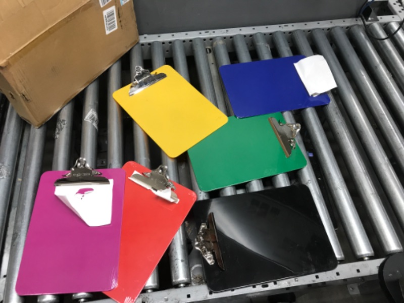 Photo 2 of Amazon Basics Plastic Clipboards with Metal Clip, Assorted Colors, Pack of 6
