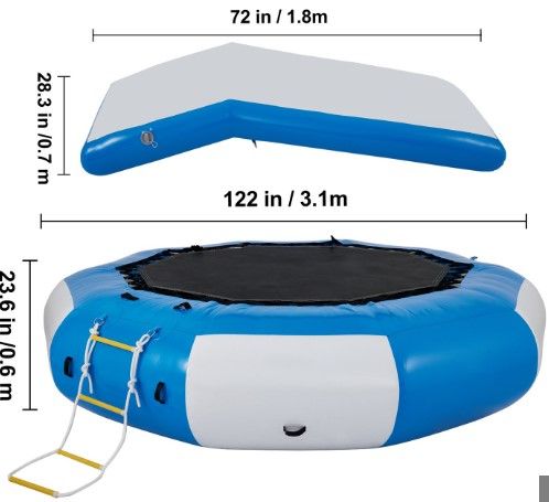 Photo 6 of 10Ft Diameter Inflatable Water Trampoline Bounce Swim Platform Lake Toy
