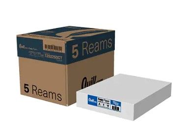 Photo 1 of Quill Brand® 8.5" x 11" Copy Paper, 20 lbs., 92 Brightness, 500 Sheets/Ream, 5 Reams/CT (7202250CT)
