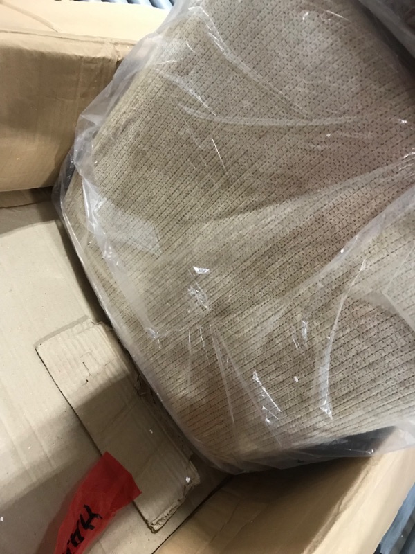 Photo 1 of ***MISSING PARTS FOR SECOND CHAIR*** Roundhill Furniture Raven Wood Fabric Upholstered Dining Chair, Maple
