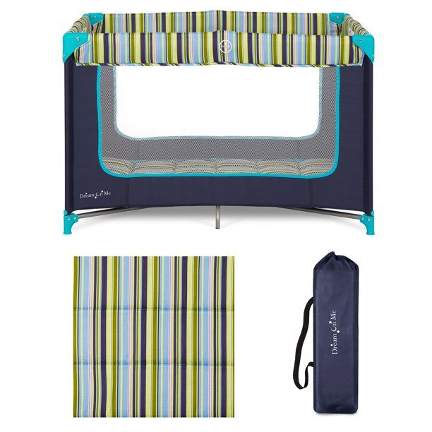 Photo 1 of Dream On Me Zodiak Portable Playard with Carry Bag & Shoulder Strap, Navy
