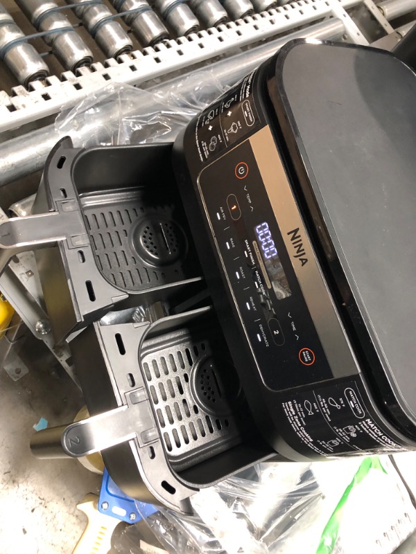 Photo 1 of **DAMAGED ITEM**
Ninja DZ201 Foodi 8 Quart 6-in-1 DualZone 2-Basket Air Fryer with 2 Independent Frying Baskets, Match Cook & Smart Finish to Roast, Broil, Dehydrate & More for Quick, Easy Meals, Grey
