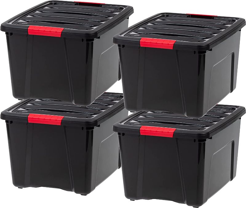 Photo 1 of 4 MEDIUM  RED AND BLACK IRIS STORAGE CONTAINERS