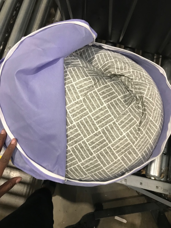 Photo 1 of Boppy Cuddle Pregnancy Pillow with Removable, Breathable Cover | Gray Basket Weave | Plush Contoured Support | Prenatal and Postnatal Positioning