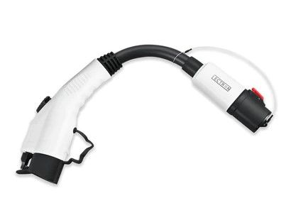 Photo 1 of Lectron Tesla to J1772 Adapter, Max 40A & 250V - Compatible with Tesla High Powered Connector, Destination Charger, and Mobile Connector Only (White) [For J1772 EVs Only
