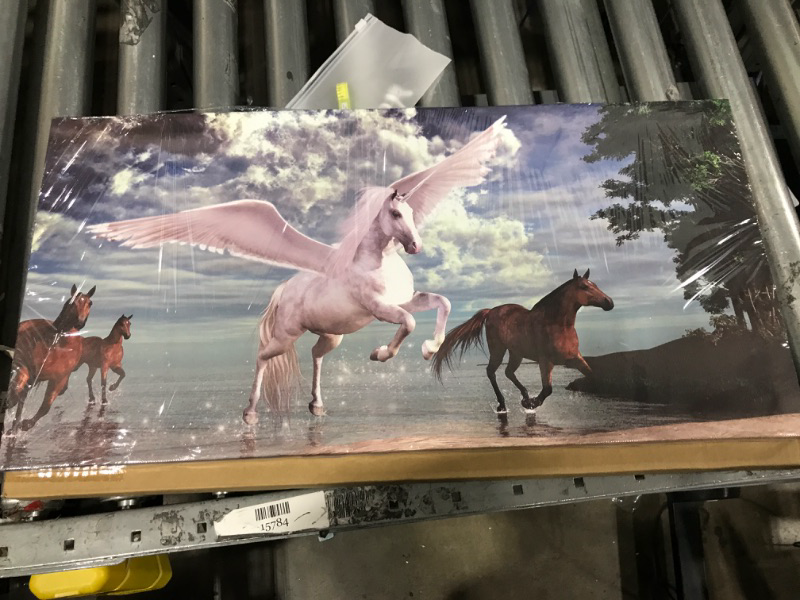 Photo 1 of 12 x24 inch unicorn and horse wall art