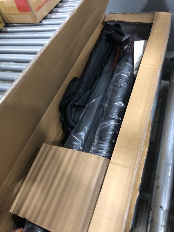 Photo 1 of ***DENTED**Amazon Basics Double Hammock with 9-Foot Space Saving Steel Stand and Carrying Case, Orange Stripe, 450 Lb Capacity
