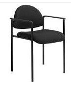 Photo 1 of Boss B9501-BK Diamond Black Stacking Chair with Arms
