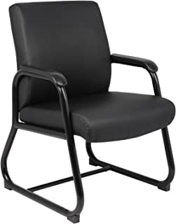 Photo 1 of Boss Office Products Heavy Duty Caressoft Guest Chair in Black
