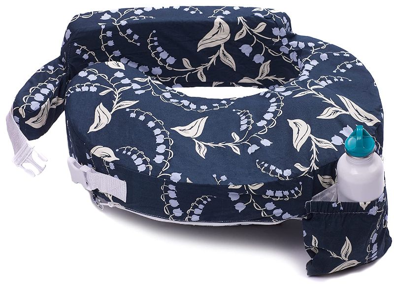 Photo 1 of 
My Brest Friend Original Nursing Pillow for Breastfeeding, Nursing and Posture Support with Pocket and Removable Slipcover, Navy Bluebells
Color:Navy Bluebell