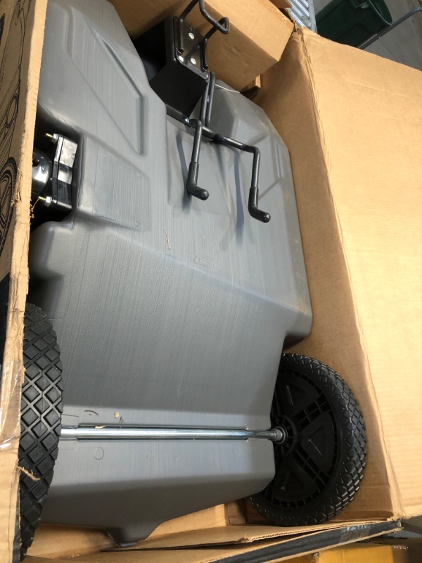 Photo 2 of Camco Rhino Portable RV Waste Holding Tank with Hose and Accessories, 28 Gallons (39004) , Gray