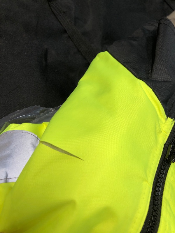 Photo 3 of Pyramex Safety Bomber Jacket with Quilted Lining Hi-Vis Lime / Large