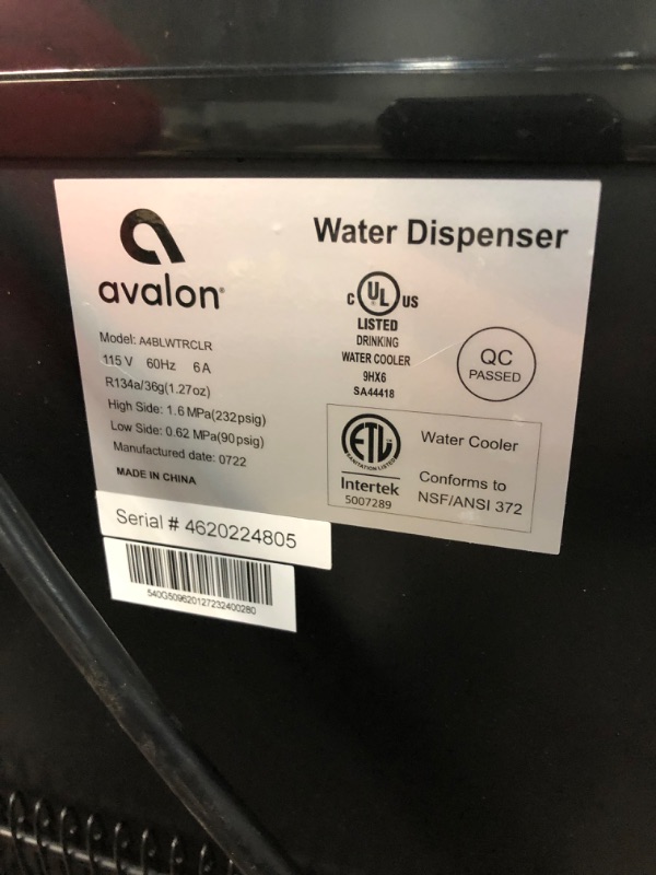 Photo 4 of Avalon Bottom Loading Water Cooler Dispenser with BioGuard- 3 Temperature Settings- UL/Energy Star Approved- Bottled
