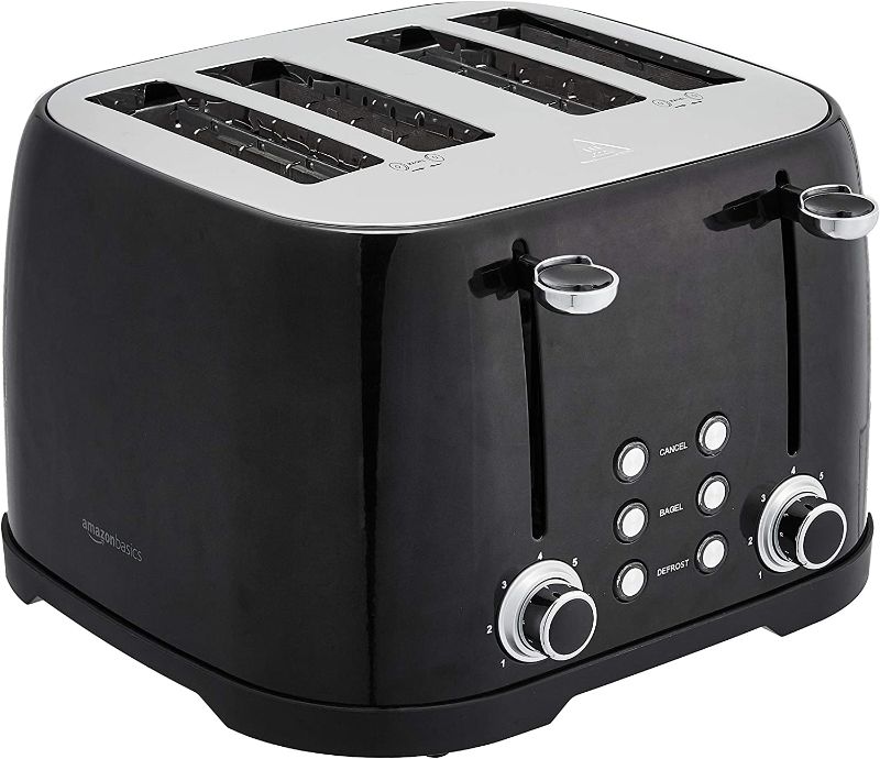 Photo 1 of Amazon Basics 4-Slot Toaster - Black
