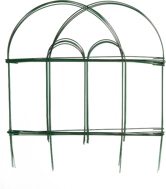 Photo 1 of Glamos 778009 Folding Metal Wire Garden Fence, 18-Inch by 10-Foot, Pack of 12 , Green
