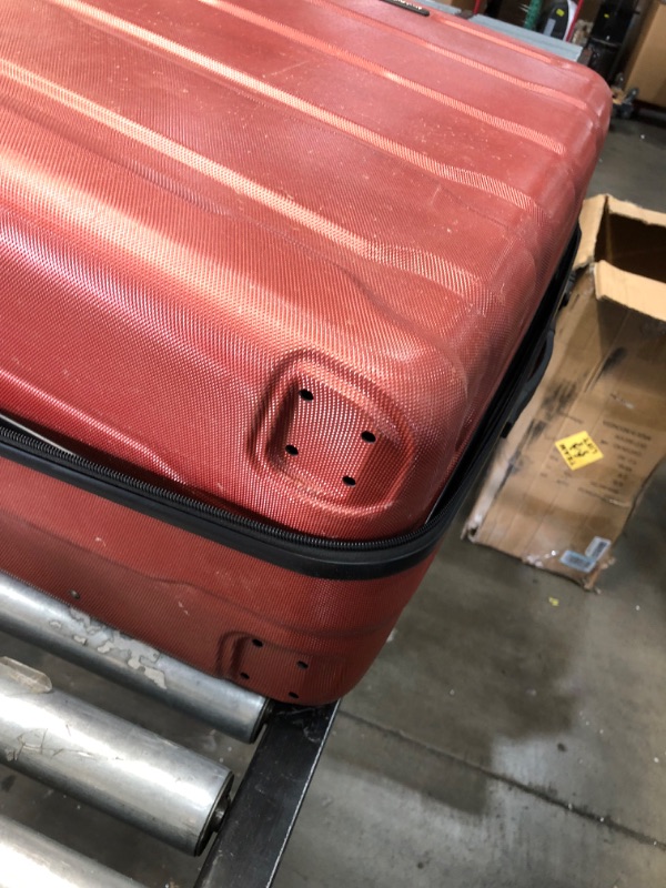 Photo 5 of **missing wheels, damaged** view-photos**
Samsonite Omni PC Hardside Expandable Luggage with Spinner Wheels, Checked-Large 28-Inch, Burnt Orange
