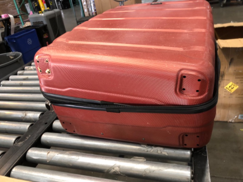 Photo 8 of **missing wheels, damaged** view-photos**
Samsonite Omni PC Hardside Expandable Luggage with Spinner Wheels, Checked-Large 28-Inch, Burnt Orange
