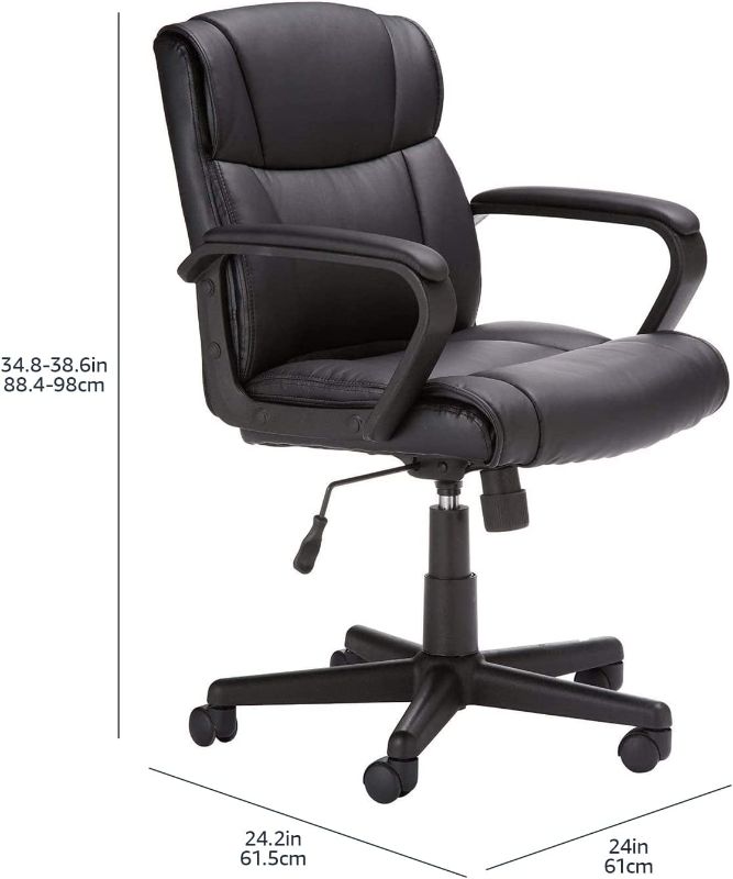 Photo 1 of 
Amazon Basics Padded Office Desk Chair with Armrests, Adjustable Height/Tilt, 360-Degree Swivel, 275Lb Capacity - Black
Color:Black