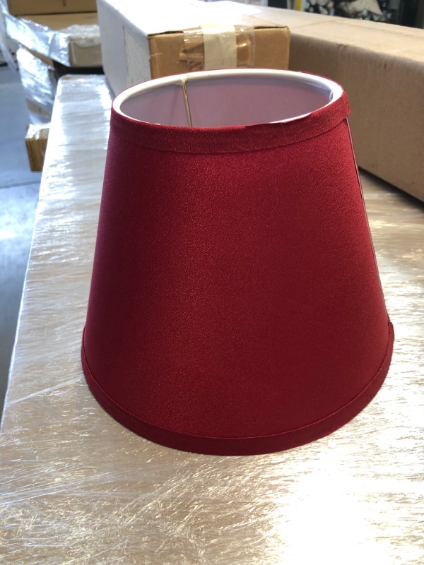 Photo 2 of Aspen Creative 58904 Transitional Hardback Empire Shape Construction Blood Red, 9" Wide (5" x 9" x 7") UNO LAMP Shade