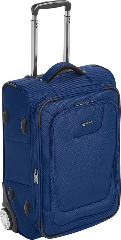 Photo 1 of Amazon Basics Expandable Softside Carry-On Luggage Suitcase With TSA Lock And Wheels - 24 Inch(Including height of wheel and handle), Blue
Style:24-inch