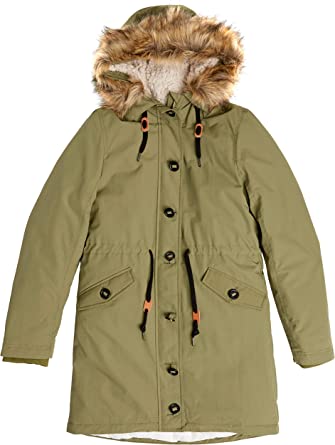 Photo 1 of size small-Amazon Essentials Women's Water Resistant Long Sleeve Longer Length Parka with Faux Fur Trim Hood