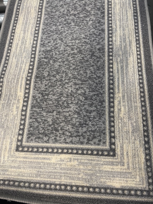 Photo 1 of 2x5 Gray/Cream pattern rug  