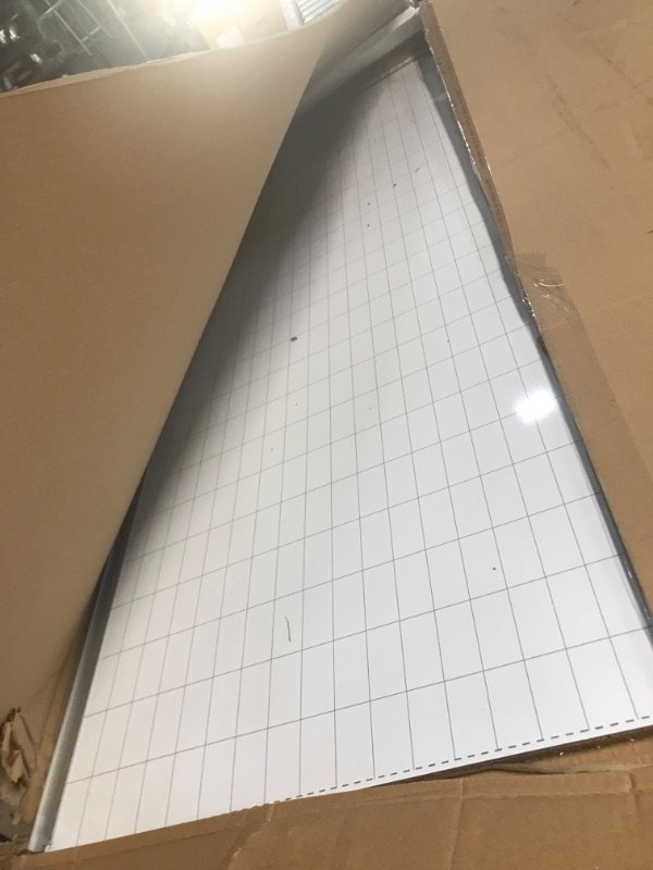 Photo 2 of MasterVision Magentic Dry Erase Planning White Board, 1" x 2" Grid, Laquered Steel Surface, Sliding Marker Tray, 36" x 48", Aluminum Frame, Silver (MA0592830)
